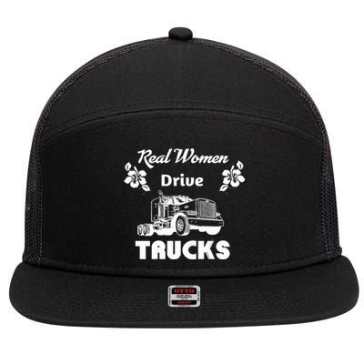 Wo Trucker Driver Semigifttruck Big Rig 2 Cute Gift 7 Panel Mesh Trucker Snapback Hat