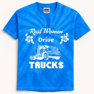 Wo Trucker Driver Semigifttruck Big Rig 2 Cute Gift Kids Tie-Dye T-Shirt