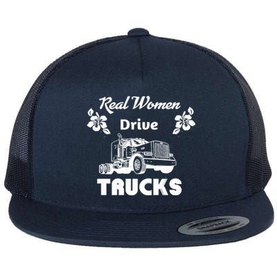 Wo Trucker Driver Semigifttruck Big Rig 2 Cute Gift Flat Bill Trucker Hat