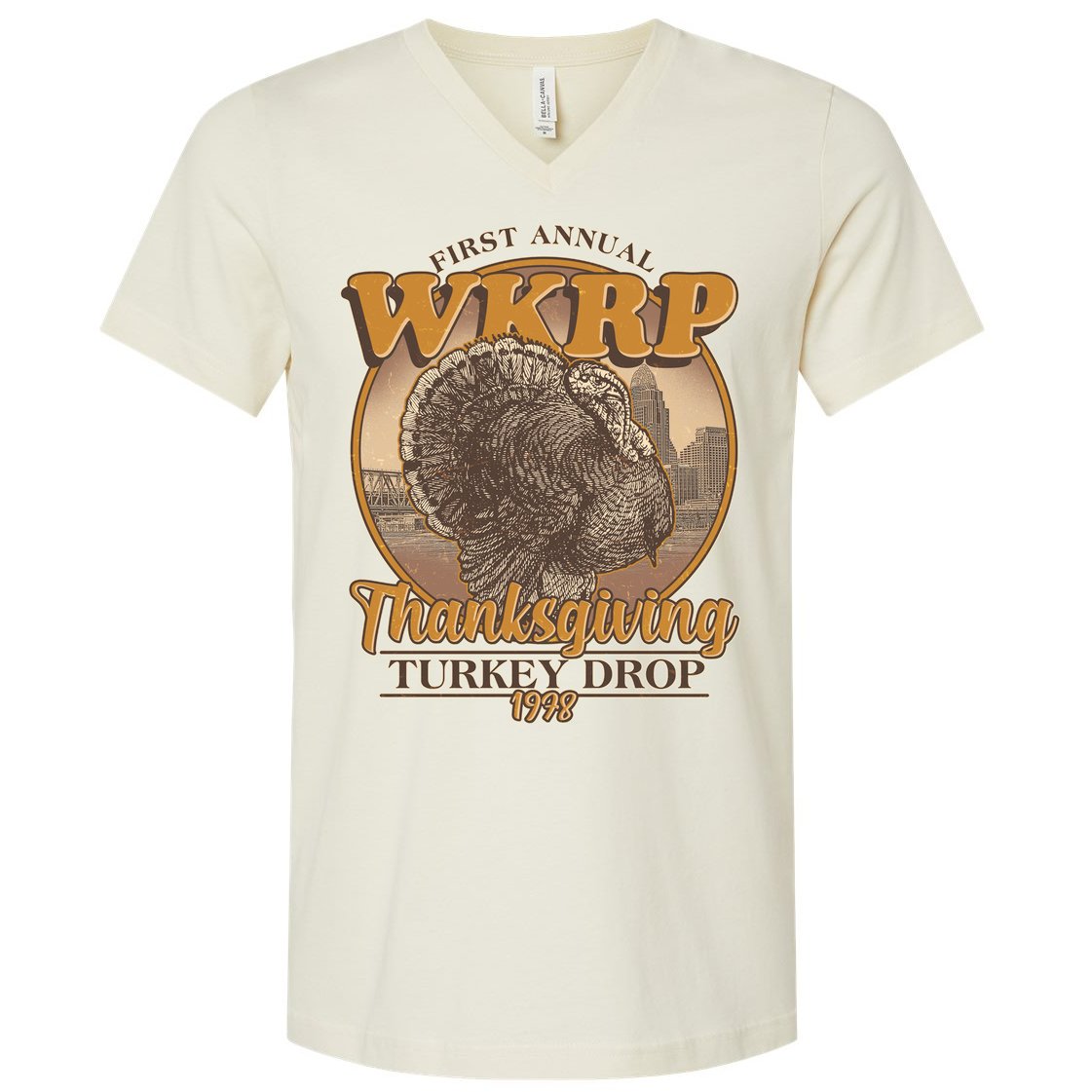WKRP Turkey Drop 1978 V-Neck T-Shirt