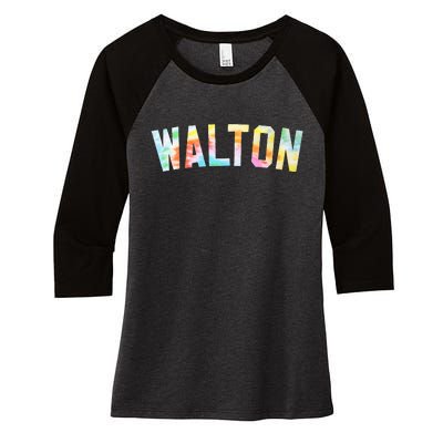 Walton Tie Dye Honored Walton 2024 Tiedye Warmups Women's Tri-Blend 3/4-Sleeve Raglan Shirt