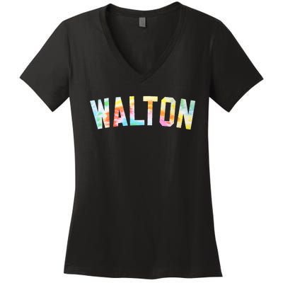 Walton Tie Dye Honored Walton 2024 Tiedye Warmups Women's V-Neck T-Shirt