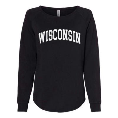 Wisconsin Throwback Design Classic Womens California Wash Sweatshirt