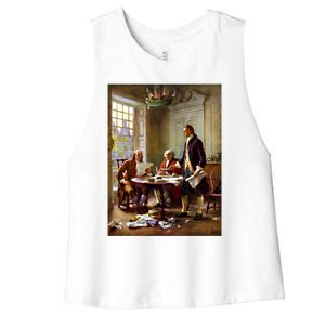 Writing The Declaration Of Independence Meaningful Gift Women's Racerback Cropped Tank