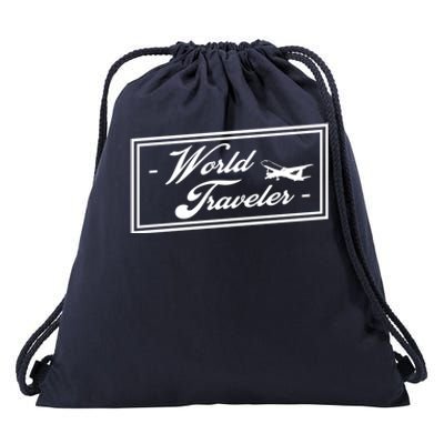 World Tourism Day Travel Makes You Richer Like This Traveler Gift Drawstring Bag