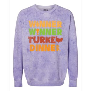 Winner Turkey Dinner Funny Thanksgiving Gamble Gambler Gift Great Gift Colorblast Crewneck Sweatshirt