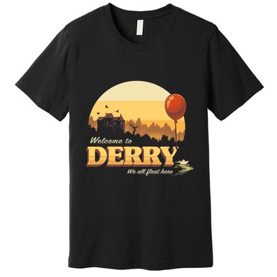 Welcome To Derry It Terror Movie Book Horror Killer Clown Premium T-Shirt