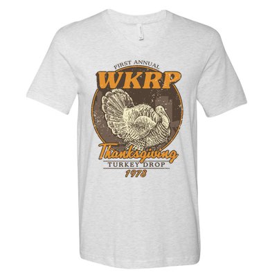 Wkrp Turkey Drop V-Neck T-Shirt