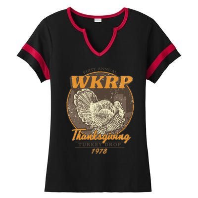 Wkrp Turkey Drop Ladies Halftime Notch Neck Tee