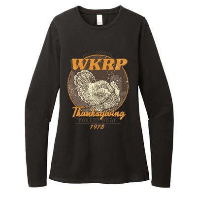 Wkrp Turkey Drop Womens CVC Long Sleeve Shirt