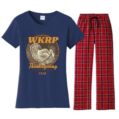 Wkrp Turkey Drop Women's Flannel Pajama Set