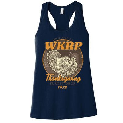 Wkrp Turkey Drop Women's Racerback Tank