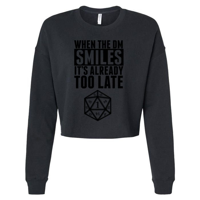 When The Dm Smiles.. It&X27;S Already Too Late Cropped Pullover Crew