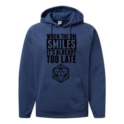 When The Dm Smiles.. It&X27;S Already Too Late Performance Fleece Hoodie