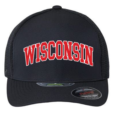 Wisconsin Throwback Design Classic Flexfit Unipanel Trucker Cap