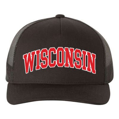 Wisconsin Throwback Design Classic Yupoong Adult 5-Panel Trucker Hat