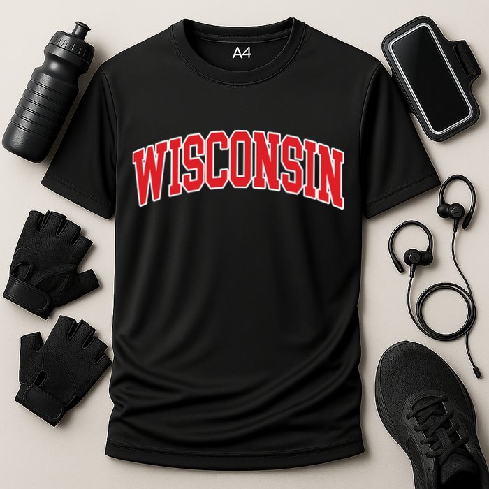 Wisconsin Throwback Design Classic Cooling Performance Crew T-Shirt
