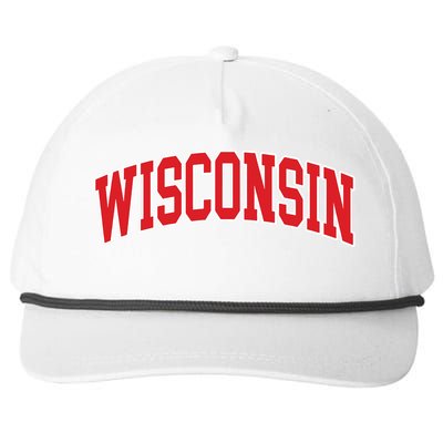 Wisconsin Throwback Design Classic Snapback Five-Panel Rope Hat