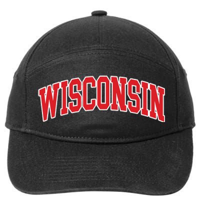 Wisconsin Throwback Design Classic 7-Panel Snapback Hat