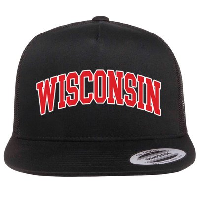 Wisconsin Throwback Design Classic Flat Bill Trucker Hat