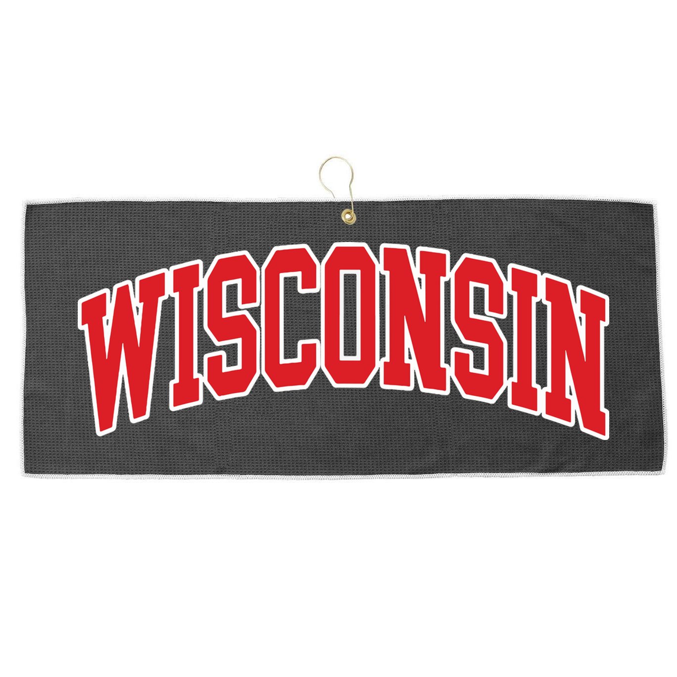 Wisconsin Throwback Design Classic Large Microfiber Waffle Golf Towel