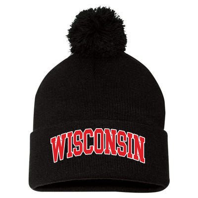 Wisconsin Throwback Design Classic Pom Pom 12in Knit Beanie
