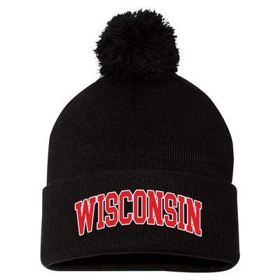 Wisconsin Throwback Design Classic Pom Pom 12in Knit Beanie