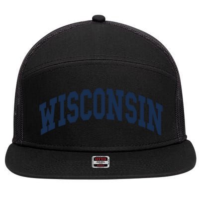 Wisconsin Throwback Design Classic 7 Panel Mesh Trucker Snapback Hat