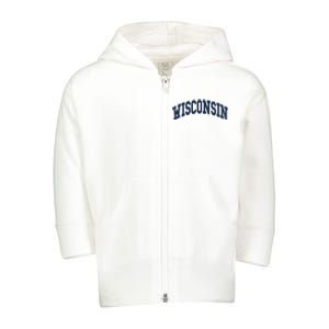 Wisconsin Throwback Design Classic Toddler Zip Fleece Hoodie