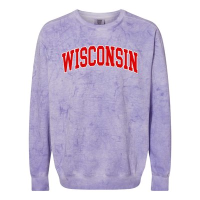 Wisconsin Throwback Design Classic Colorblast Crewneck Sweatshirt