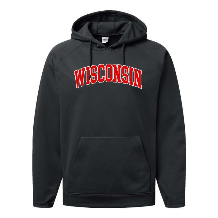 Wisconsin Throwback Design Classic Performance Fleece Hoodie