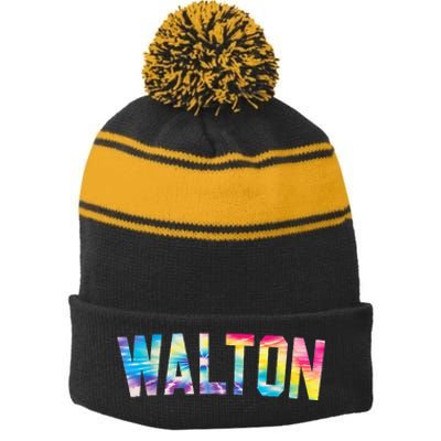 Walton Tie Dye Stripe Pom Pom Beanie