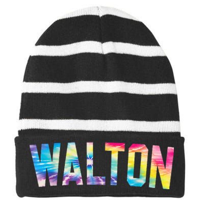 Walton Tie Dye Striped Beanie with Solid Band