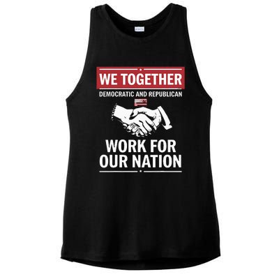 We Together Democratic And Republican Work For Our Nation Ladies PosiCharge Tri-Blend Wicking Tank