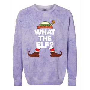 What The Elf Christmas Family Matching Confused Elf Costume Great Gift Colorblast Crewneck Sweatshirt