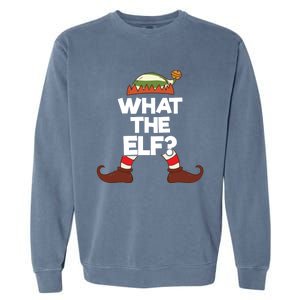 What The Elf Christmas Family Matching Confused Elf Costume Great Gift Garment-Dyed Sweatshirt