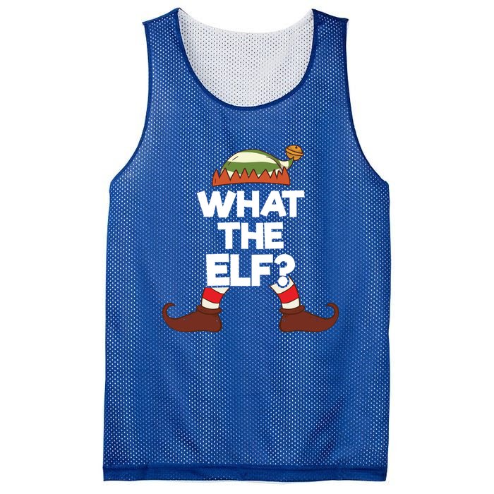 What The Elf Christmas Family Matching Confused Elf Costume Great Gift Mesh Reversible Basketball Jersey Tank