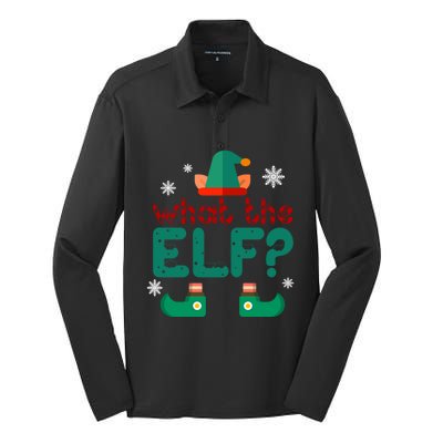 What The Elf Funny Christmas Gift Silk Touch Performance Long Sleeve Polo