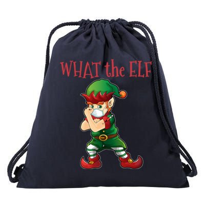 What The Elf Vaccinated Elf Funny Gift Drawstring Bag