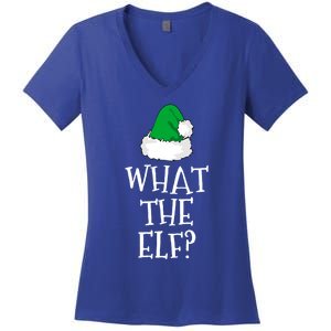 What The Elf Family Funny Christmas Gift Cool Gift Women's V-Neck T-Shirt