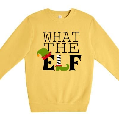 What The Elf Funny Christmas Festive Graphic Holiday Gift Premium Crewneck Sweatshirt