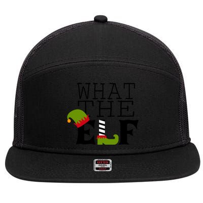 What The Elf Funny Christmas Festive Graphic Holiday Gift 7 Panel Mesh Trucker Snapback Hat