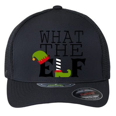 What The Elf Funny Christmas Festive Graphic Holiday Gift Flexfit Unipanel Trucker Cap