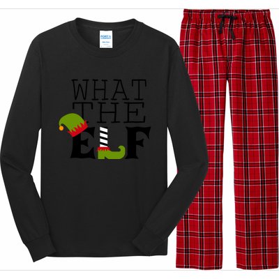 What The Elf Funny Christmas Festive Graphic Holiday Gift Long Sleeve Pajama Set