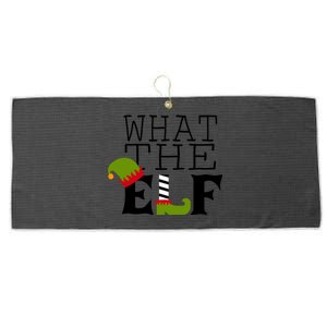 What The Elf Funny Christmas Festive Graphic Holiday Gift Large Microfiber Waffle Golf Towel