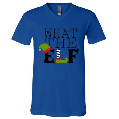 What The Elf Funny Christmas Festive Graphic Holiday Gift V-Neck T-Shirt