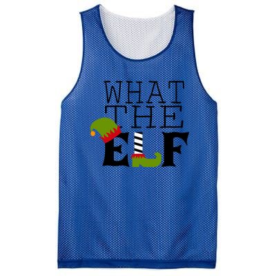 What The Elf Funny Christmas Festive Graphic Holiday Gift Mesh Reversible Basketball Jersey Tank