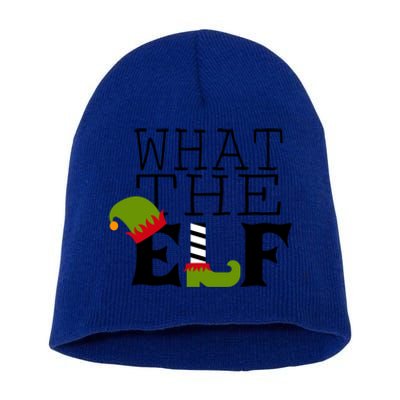 What The Elf Funny Christmas Festive Graphic Holiday Gift Short Acrylic Beanie