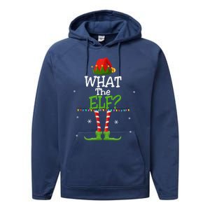 What The Elf Family Matching Funny Christmas Tees Adult Gift Performance Fleece Hoodie