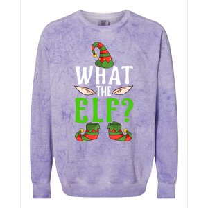 What The Elf Funny Ears No Swearing Christmas Gift Colorblast Crewneck Sweatshirt